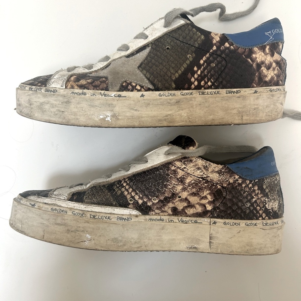 Golden Goose Hi Star Snake Embossed Sneakers